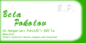 bela pokolov business card